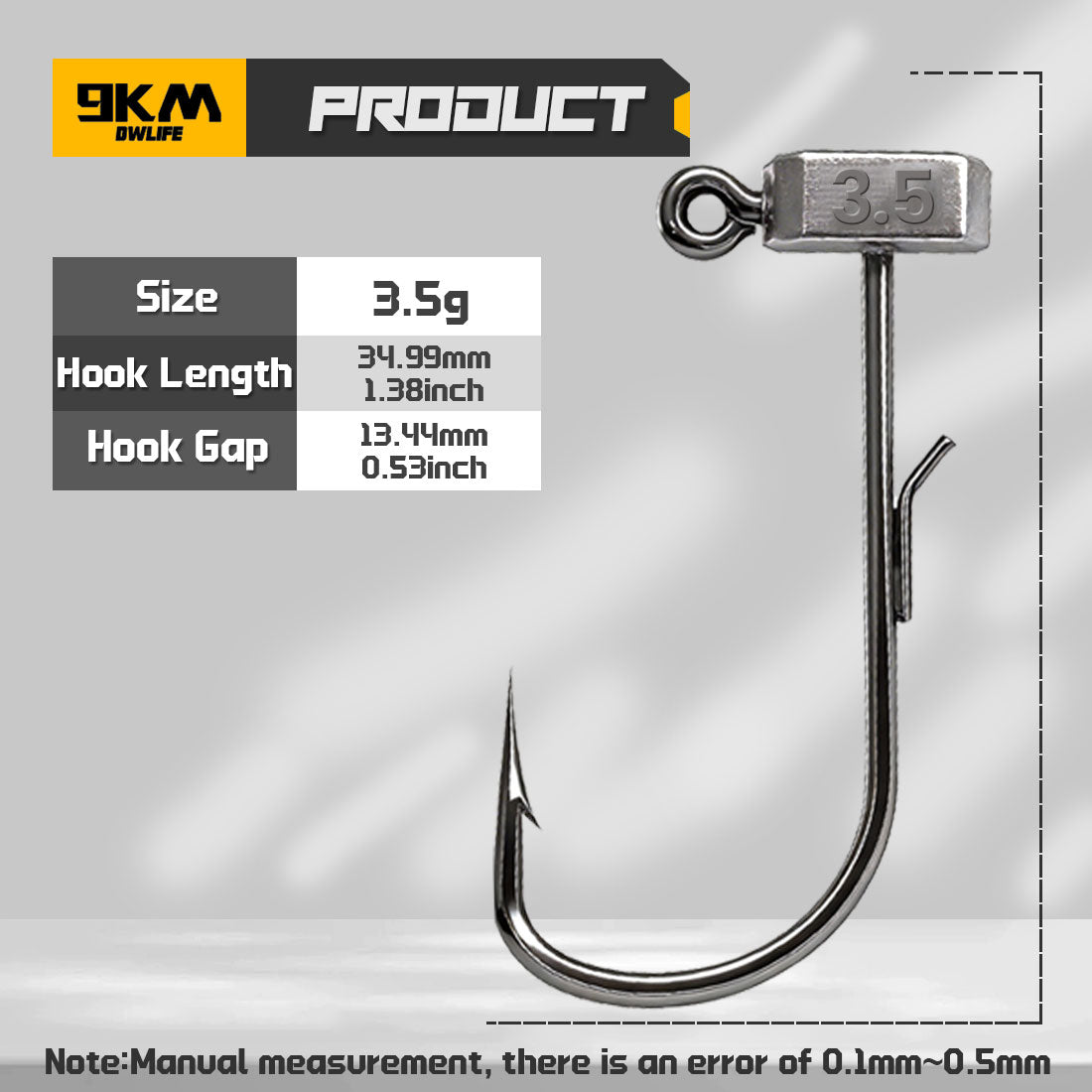 9KM Ned Rig Jig Head Hook 10-20pcs Mushroom Jig Hooks with Welded Wire Bait Keeper