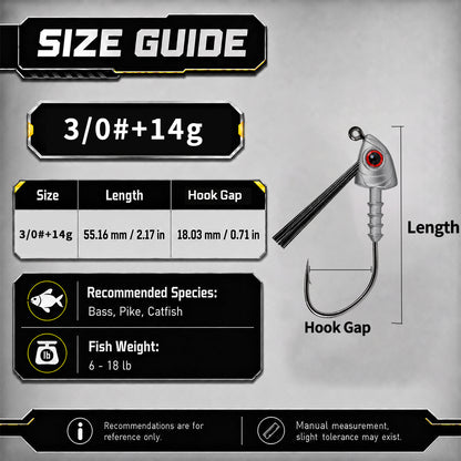 9KM Weedless Swimbait Jig Heads Hook 10pcs Swiming Jig Hook with with Fiber Weed Guard
