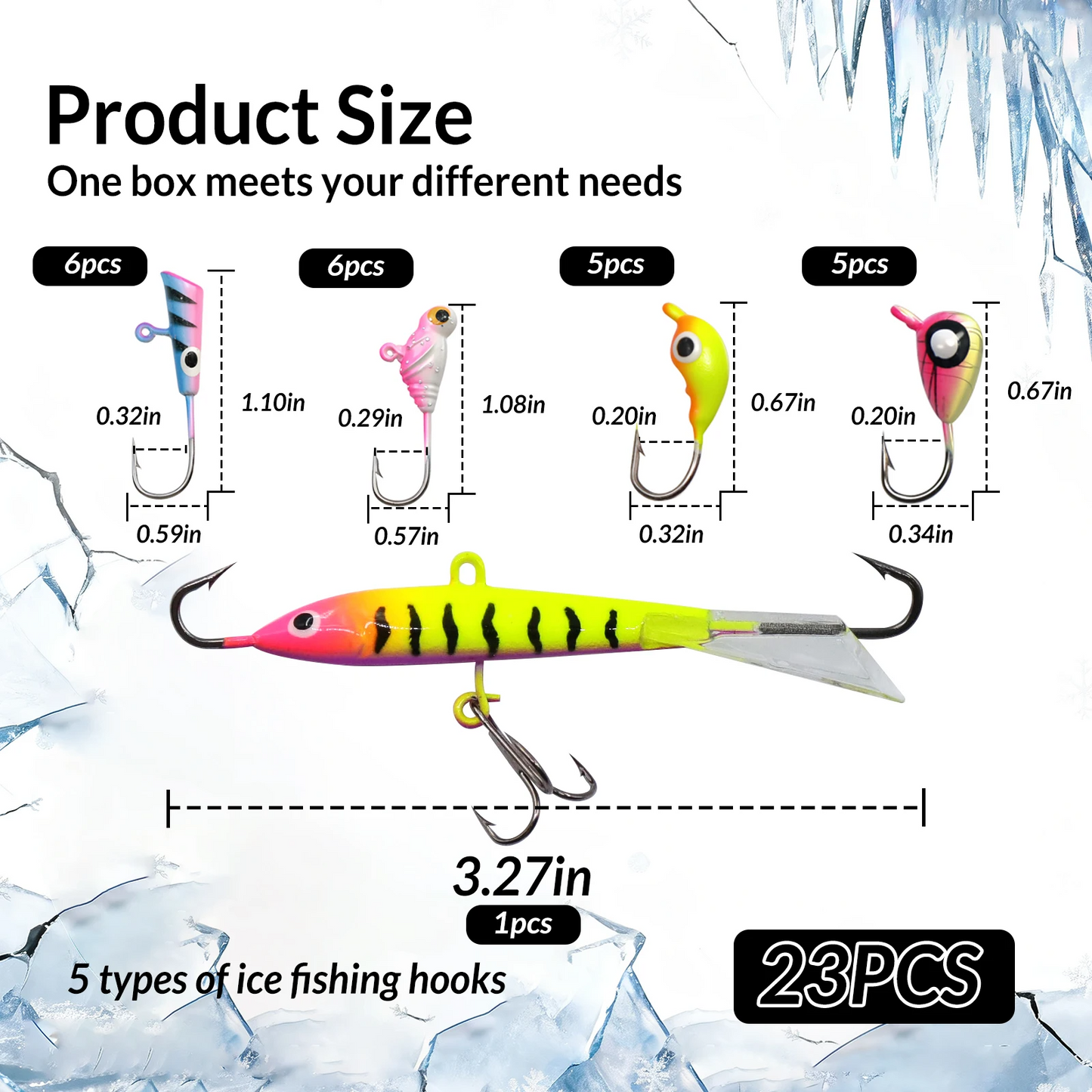 Ice Fishing Jig Set 20-28pcs Ice Fishing Lures