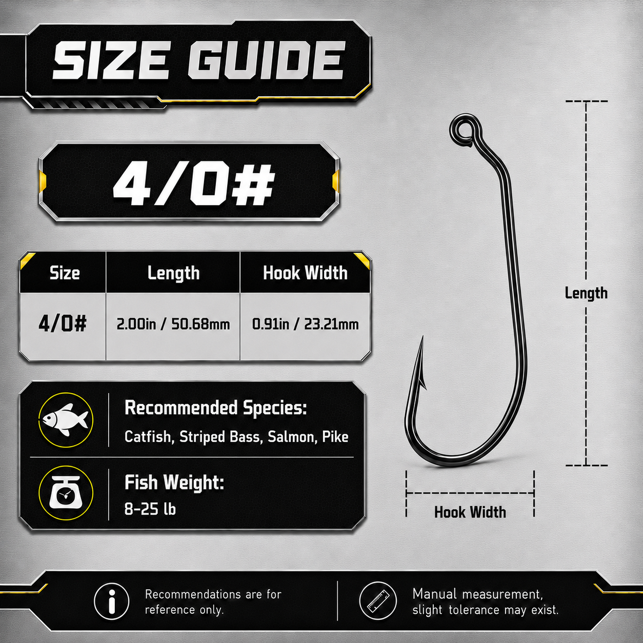 Heavy Duty Worm Hook 25-100pcs EWG Hook for Bass Fishing Soft Worm Plastic Lure Hook