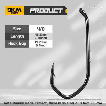 Baitholder Hook 50-100pcs Offset Sea Barbed Hook V-Bend Worm Hook