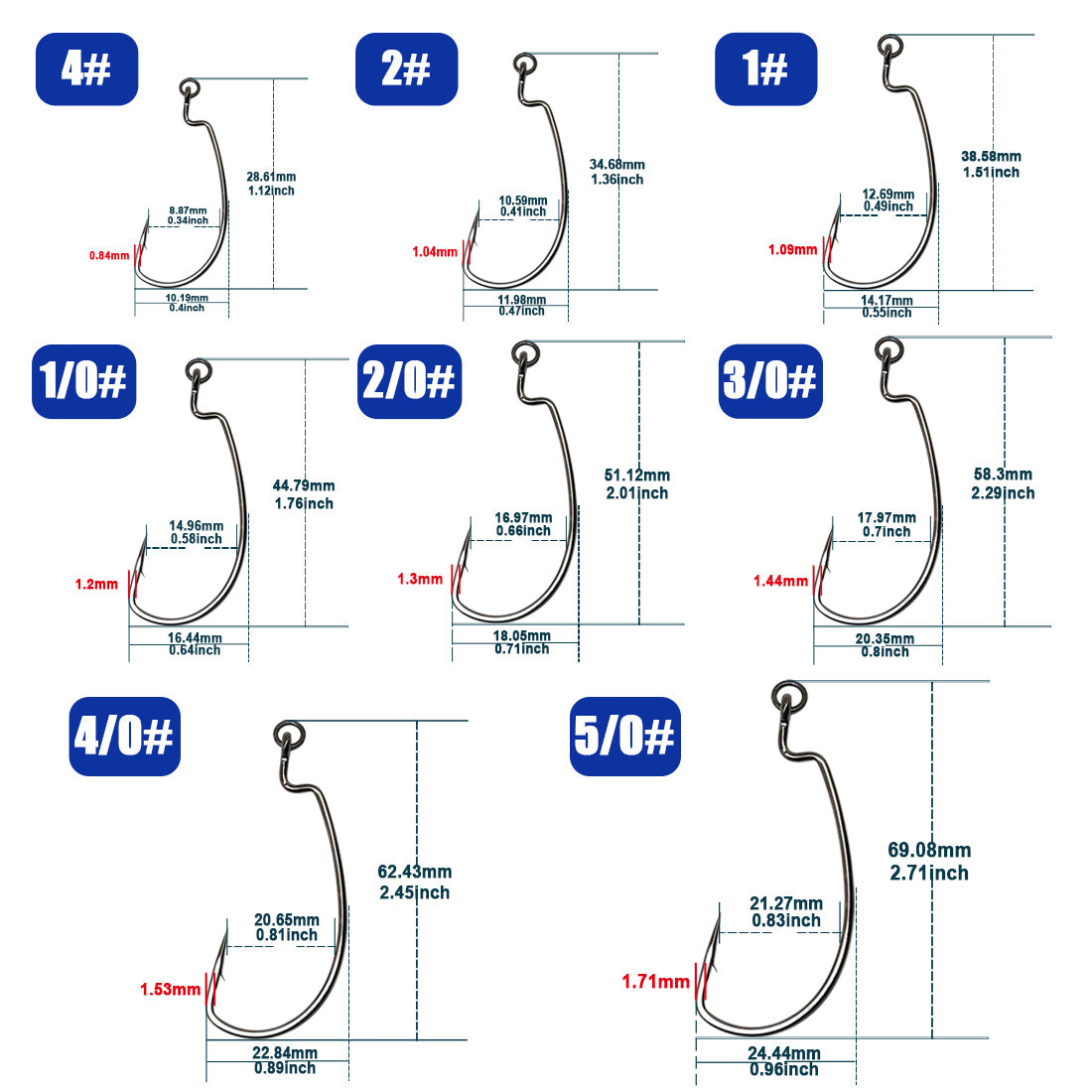 Ewg Fishing Hooks with Ring