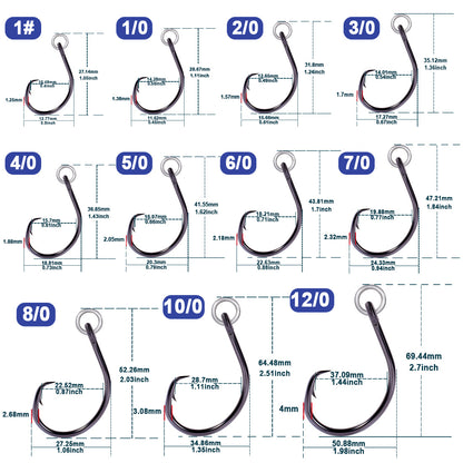 Circle Hooks Fishing with Ringed Eye