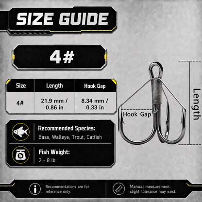 9KM Weedless Treble Hook 8pcs-24pcs Replacement Hooks for Baits Triple Hook with Weedless Wire Guard