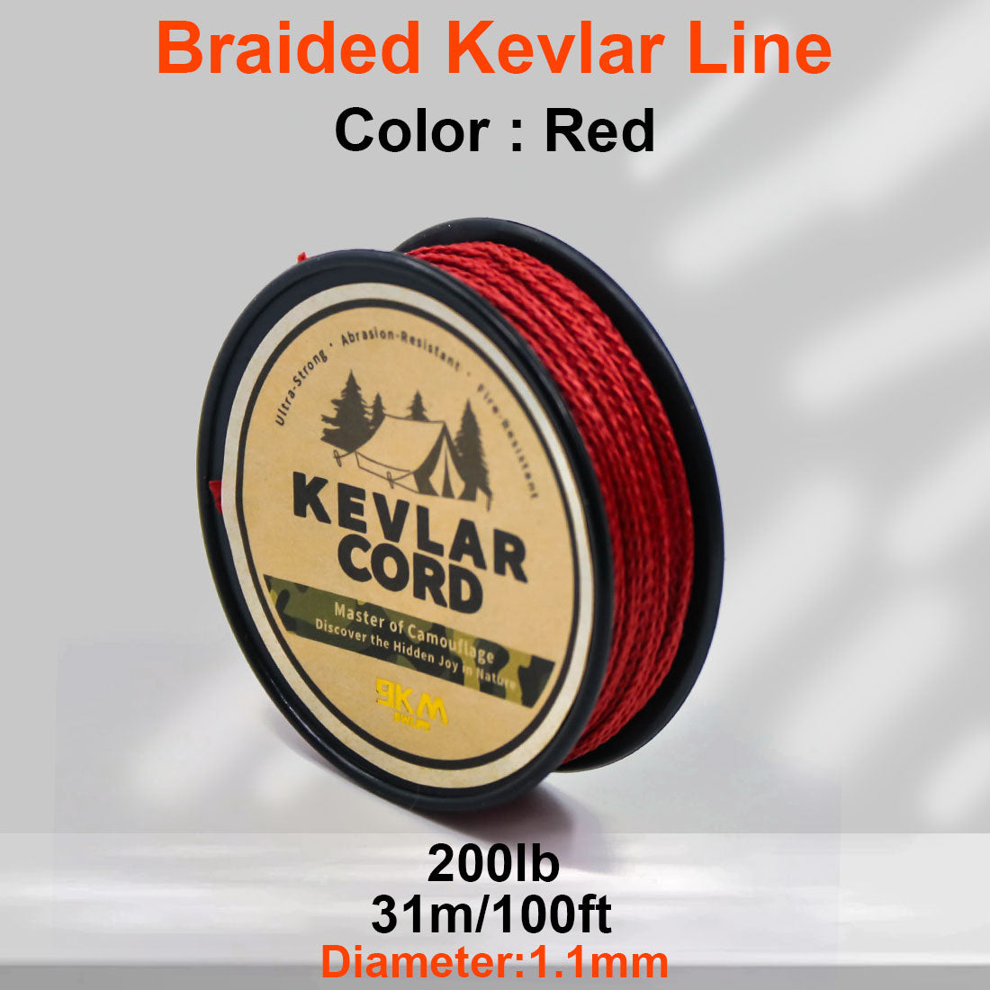 150lb-1500lb Red Braided Kevlar Line