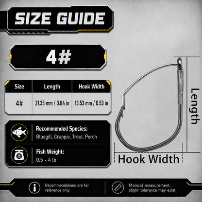9KM Weedless Wacky Rig Hook 50-200pcs V-Bend Worm Hook with Wire Guard for Bass Fishing Neko Wacky Texas Rig