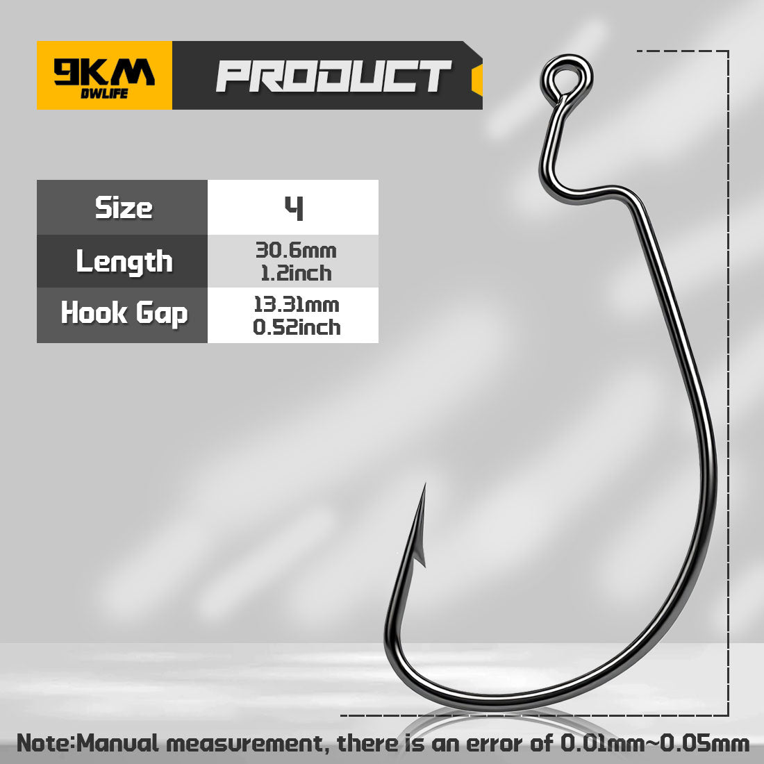 EWG Hooks for Bass Fishing, Offset Worm Hook Texas Rig Hooks