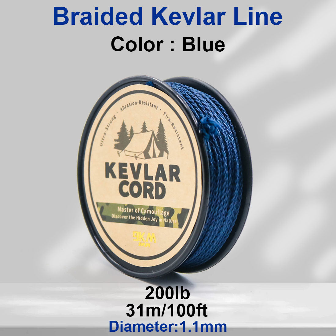 150lb-1500lb Blue Braided Kevlar Line