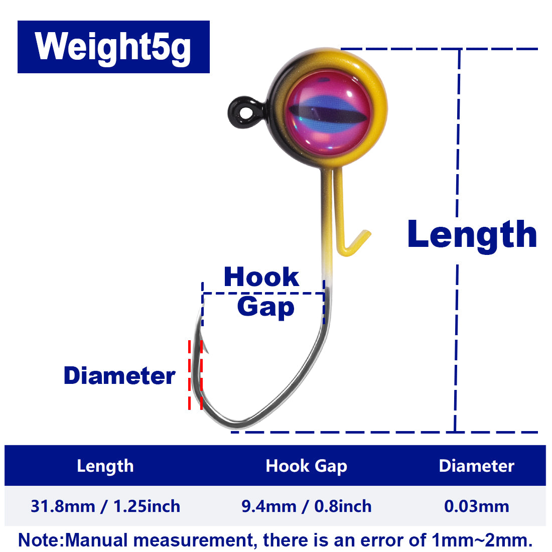Jig Heads Hook 3D Eyes Fishing Hooks