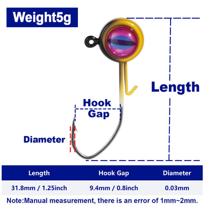 Jig Heads Hook 3D Eyes Fishing Hooks