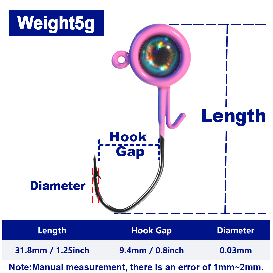 Jig Heads Hook 3D Eyes Fishing Hooks