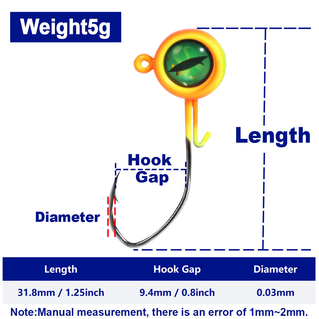 Jig Heads Hook 3D Eyes Fishing Hooks