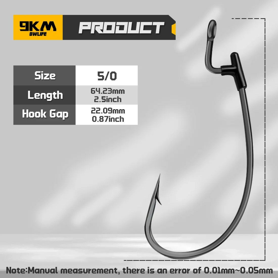9KM EWG Worm Hook with Silicone Keeper 10 Set Fishing Worm Hook for Soft Lure Texas Carolina Rig 