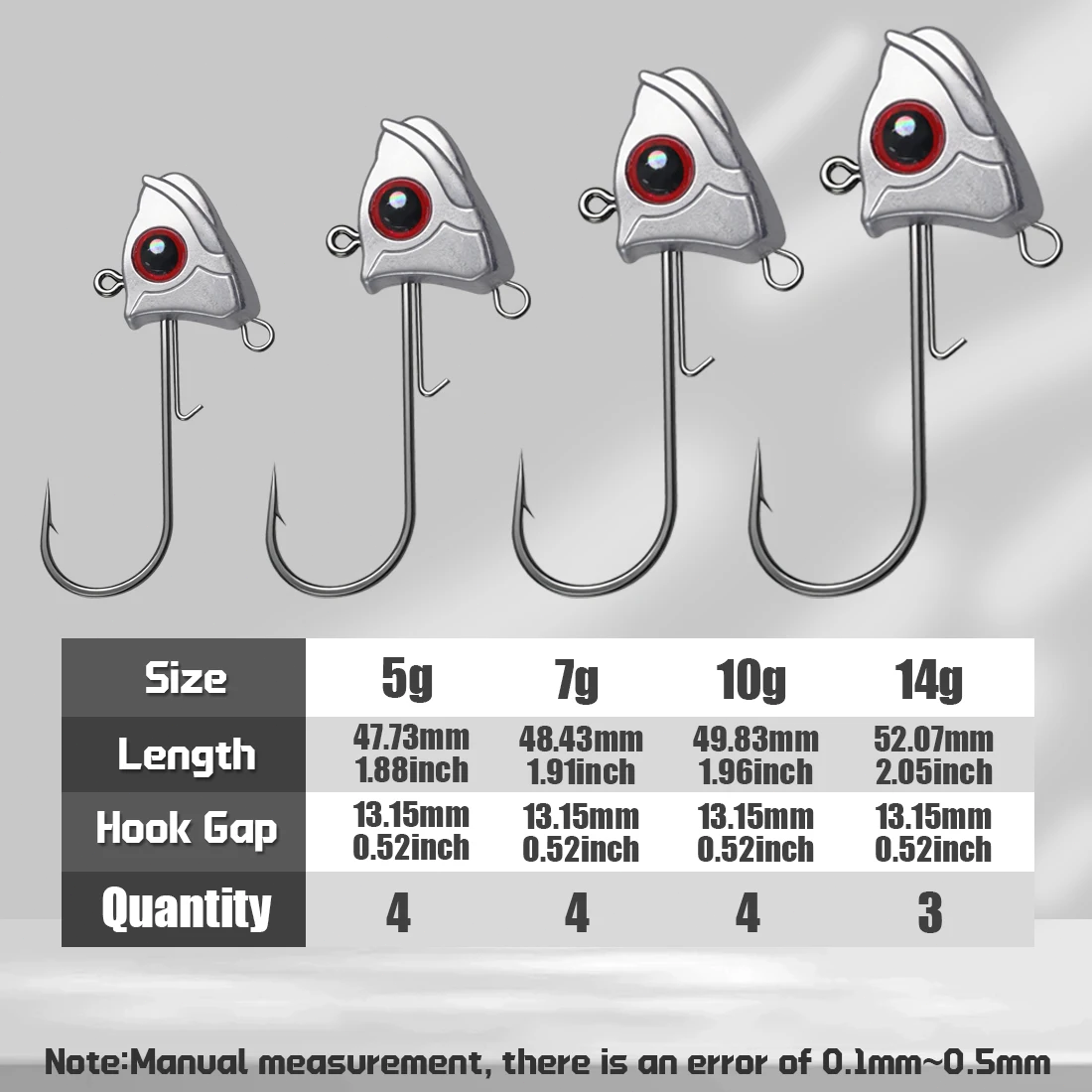 Fishing Jig Head Hook 15pcs