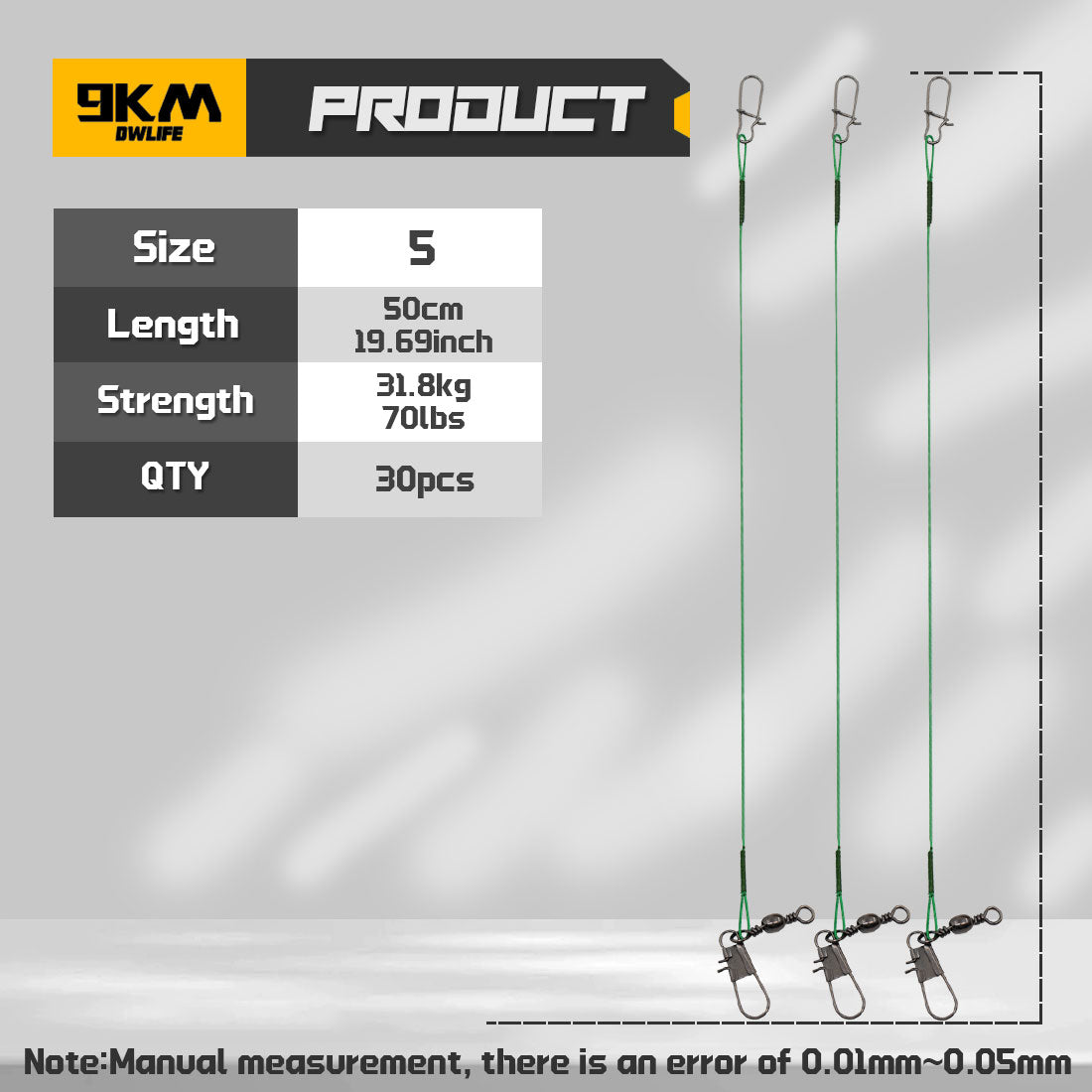 Fishing Wire Leader 30-50pcs Stainless Heavy Duty Wire Leader