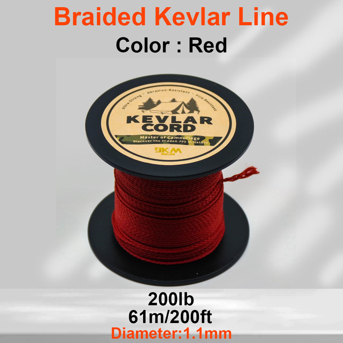 150lb-1500lb Red Braided Kevlar Line