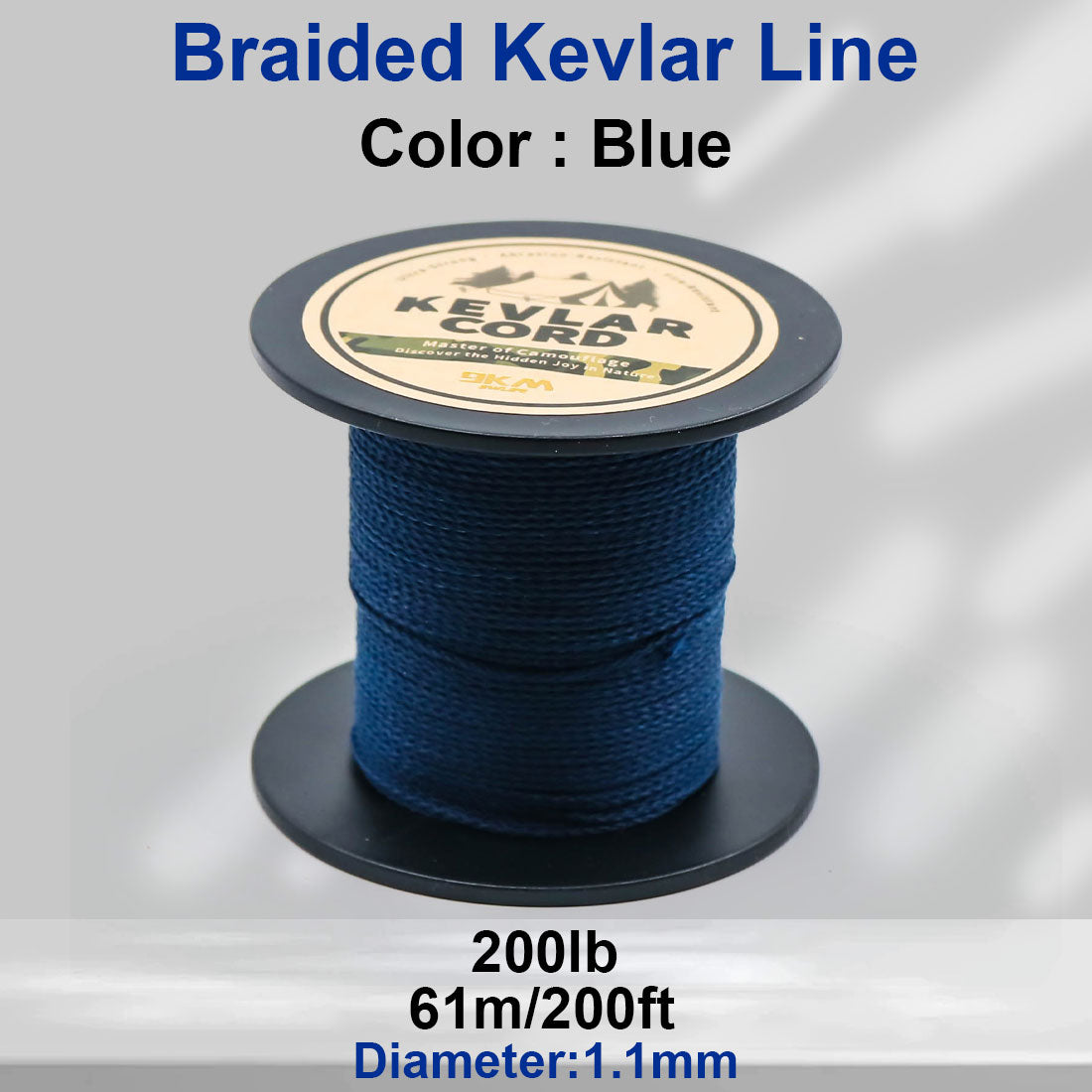 150lb-1500lb Blue Braided Kevlar Line