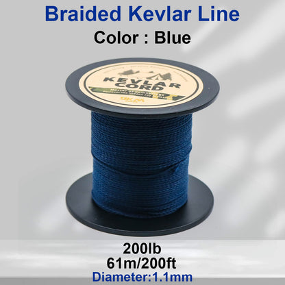 150lb-1500lb Blue Braided Kevlar Line