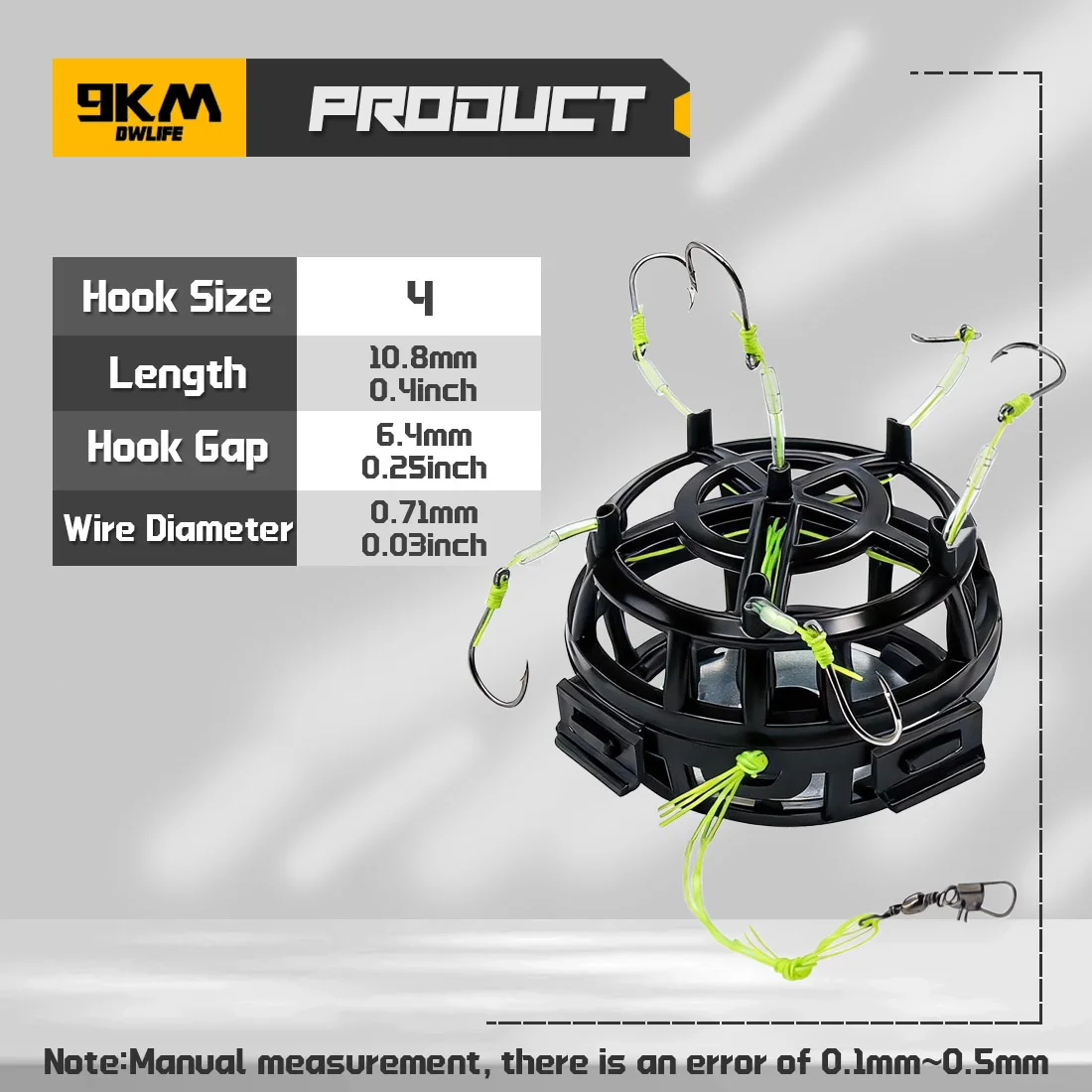 9KM Reverse Bottom Bait Cage with Fishing Hook 1pcs