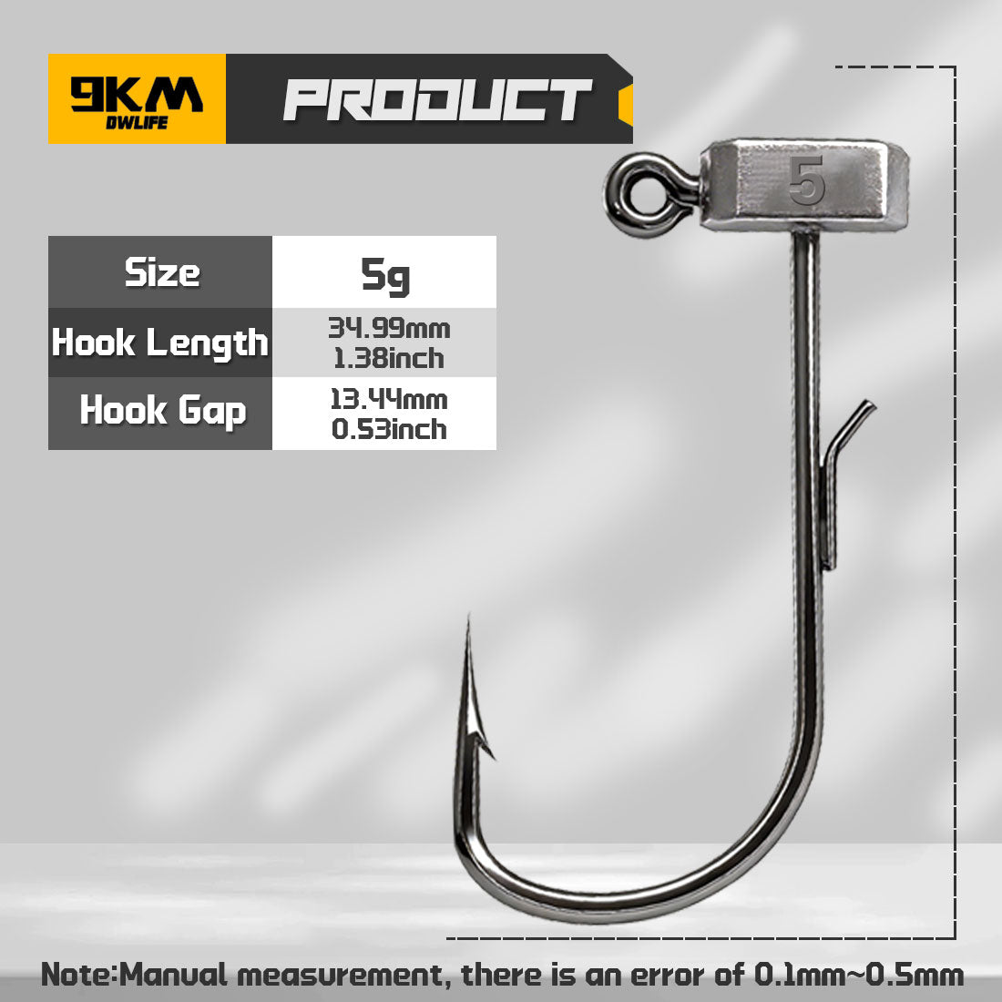 9KM Ned Rig Jig Head Hook 10-20pcs Mushroom Jig Hooks with Welded Wire Bait Keeper