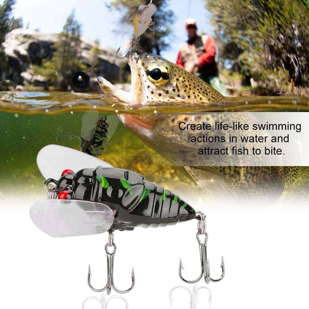1pcs Cicada Fishing Catcher Fishing Tackle Realistic Cicada Shaped Fake Catching Reusable Swim Baits for Lake Pond