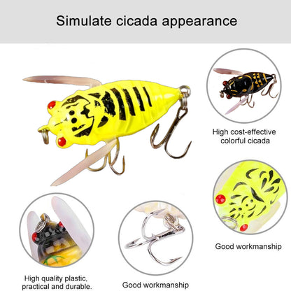 1pcs Cicada Fishing Catcher Fishing Tackle Realistic Cicada Shaped Fake Catching Reusable Swim Baits for Lake Pond