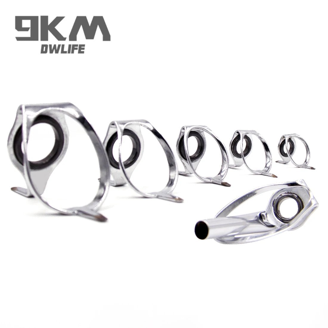 6Pcs Fishing Rod Guides Stainless Steel Rod Tip Guides Jigging Heavy D ...