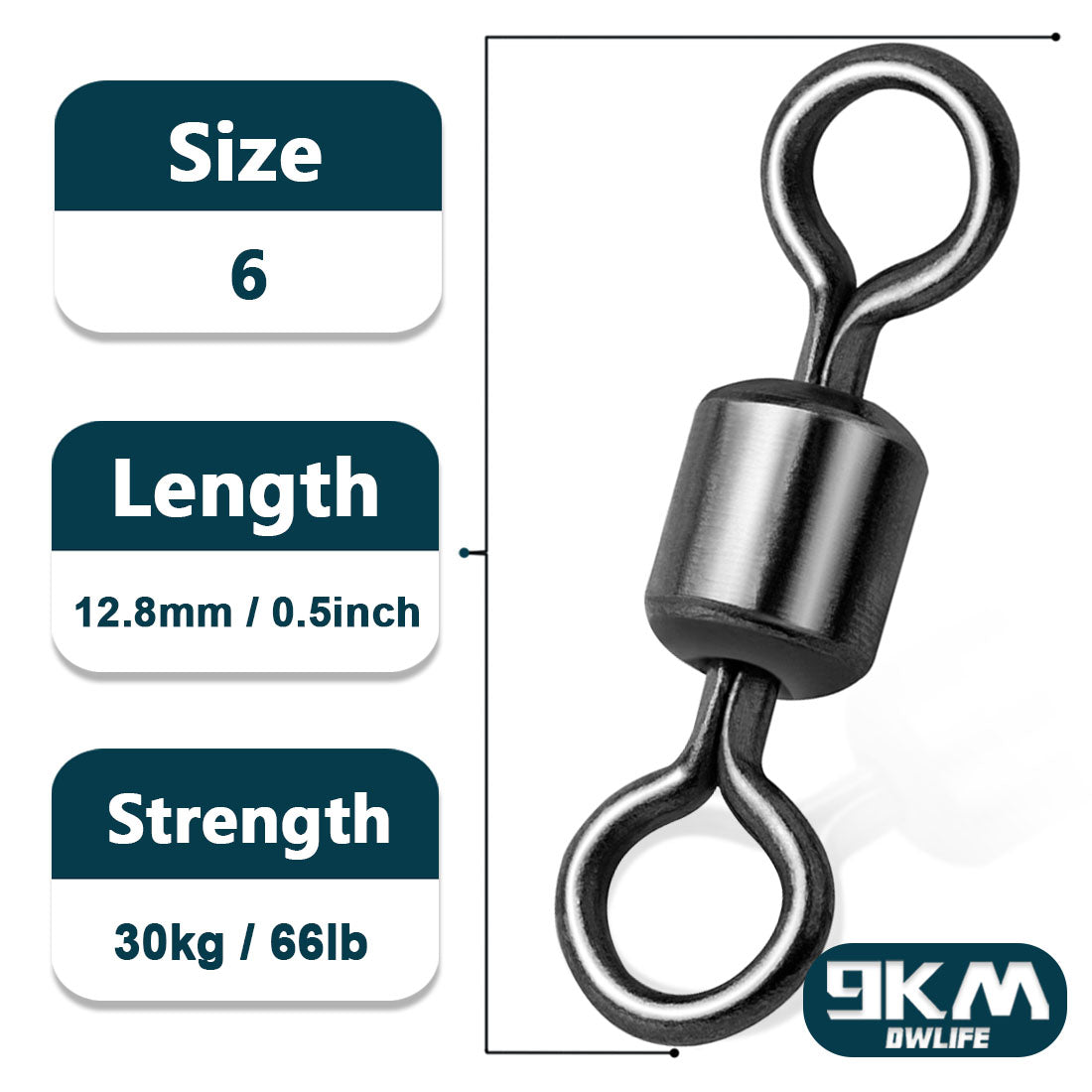 Fishing Rolling Barrel Swivel Tackle 100Pcs Ball Bearing  Gunsmoke Nickel