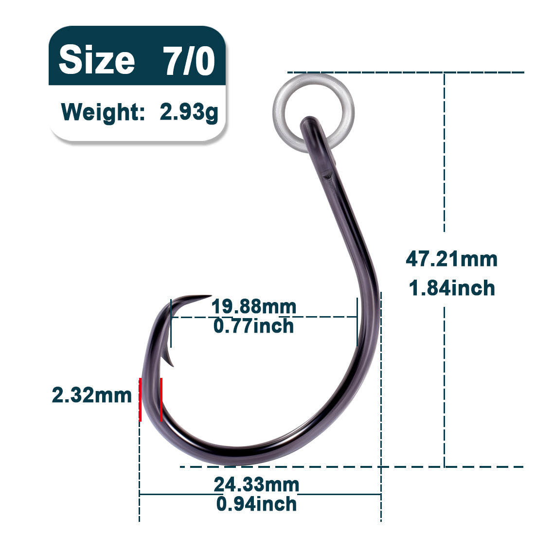 Circle Hooks Fishing with Ringed Eye