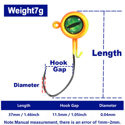 Jig Heads Hook 3D Eyes Fishing Hooks