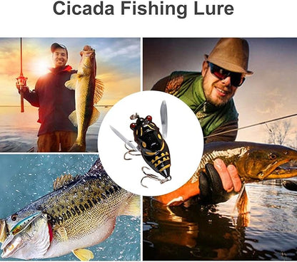 1pcs Cicada Fishing Catcher Fishing Tackle Realistic Cicada Shaped Fake Catching Reusable Swim Baits for Lake Pond