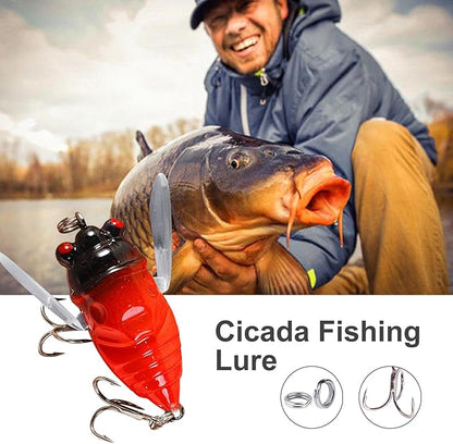 1pcs Cicada Fishing Catcher Fishing Tackle Realistic Cicada Shaped Fake Catching Reusable Swim Baits for Lake Pond