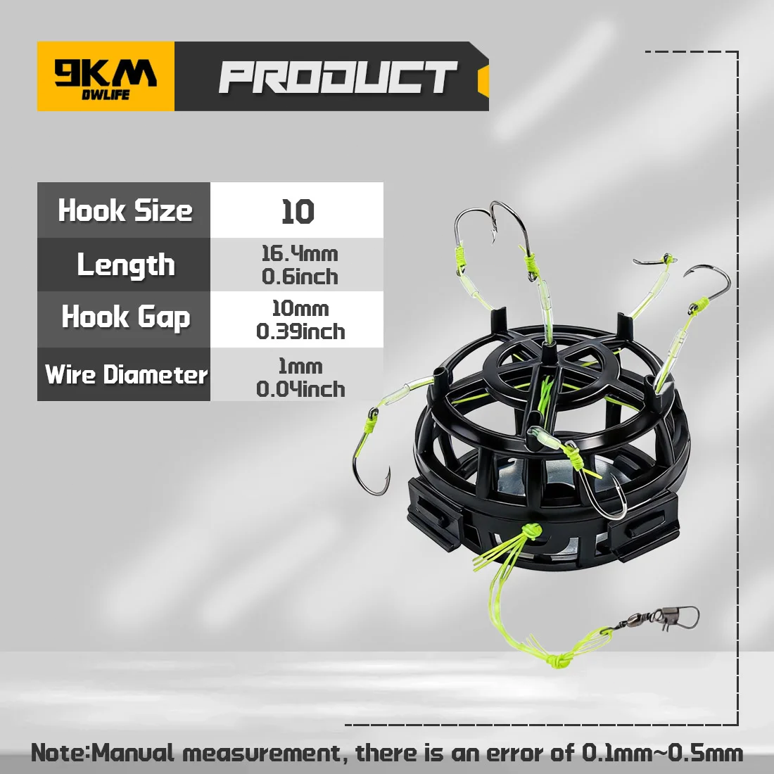 9KM Reverse Bottom Bait Cage with Fishing Hook 1pcs