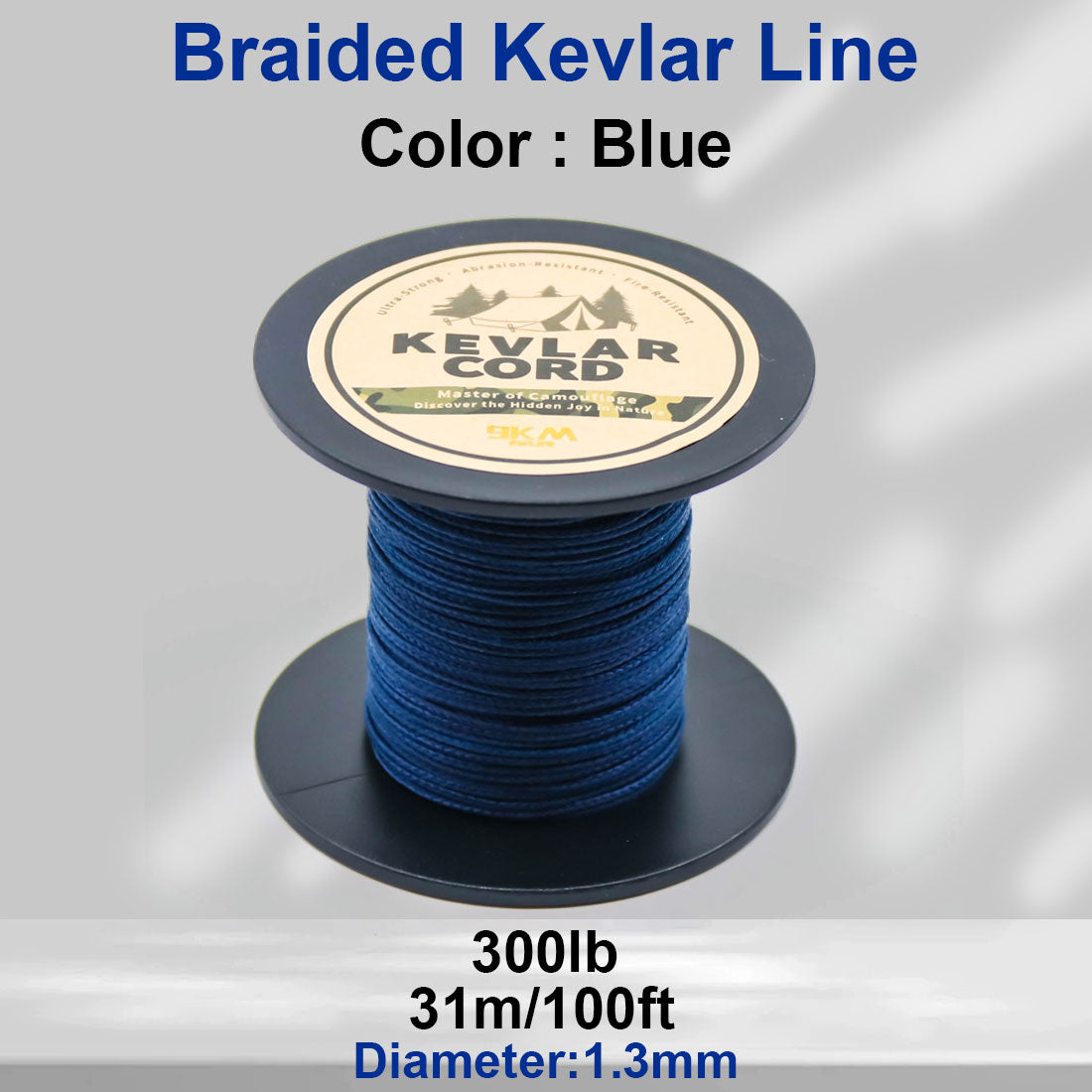 150lb-1500lb Blue Braided Kevlar Line