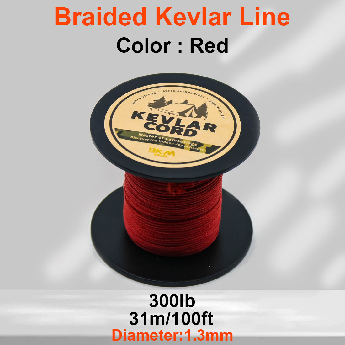 150lb-1500lb Red Braided Kevlar Line