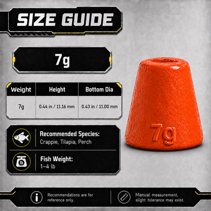9KM Fishing Weight Sinker for Stinger Rig 1pcs UV Orange Fishing Lead Cone Shaped