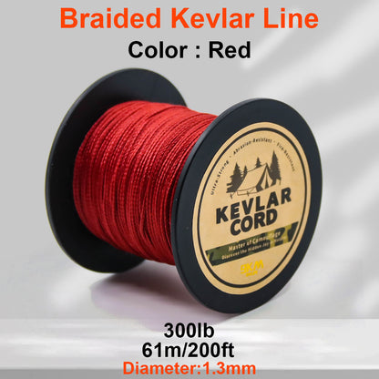 150lb-1500lb Red Braided Kevlar Line