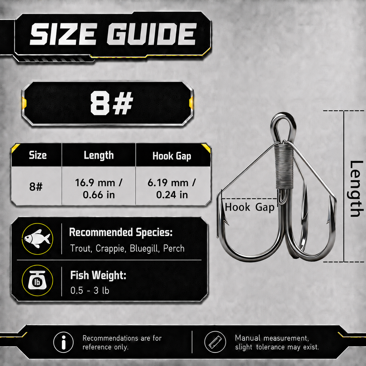 9KM Weedless Treble Hook 8pcs-24pcs Replacement Hooks for Baits Triple Hook with Weedless Wire Guard