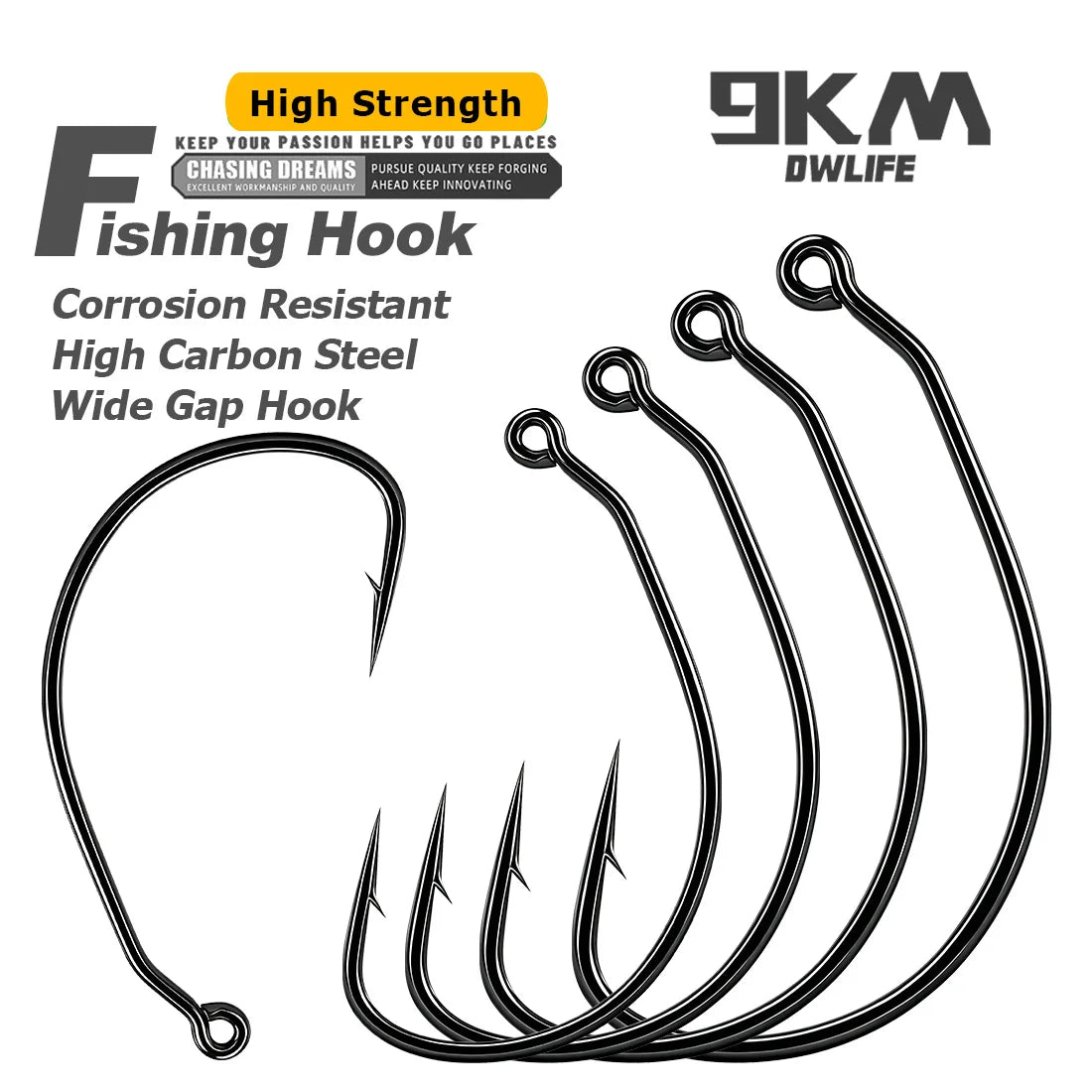 9KM 30 Degree Jig Hook 25pcs Extra Wide Gap EWG Worm Hook for Bass Fishing Weedless Swimbait Hook