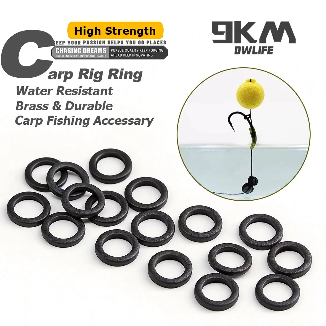 9KM 50-200pcs Carp Rig Rings Fishing Accessories Round Ring For Hair Chod Rig Pop up Bait Boilie Hook