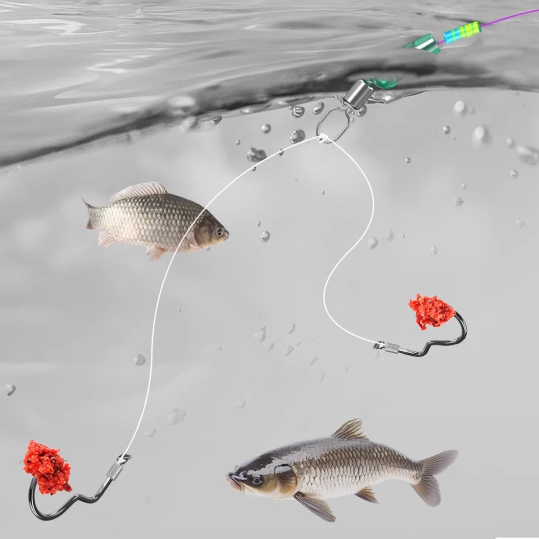 9KM 50~200Pcs Automatic Flip Fishing Hook Carp Hook High Carbon Steel With Eye Sharp Barbed