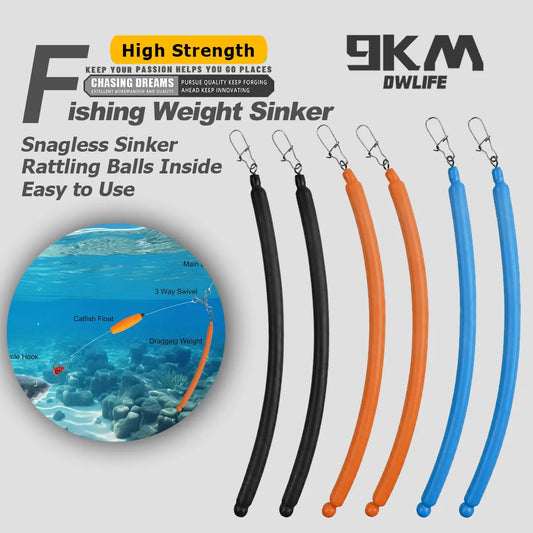9KM Dragging Weights 2-6oz No-Snag Sinkers for Dragging Fishing Weights for Trolling Bottom Bouncing Snagless Catfishing