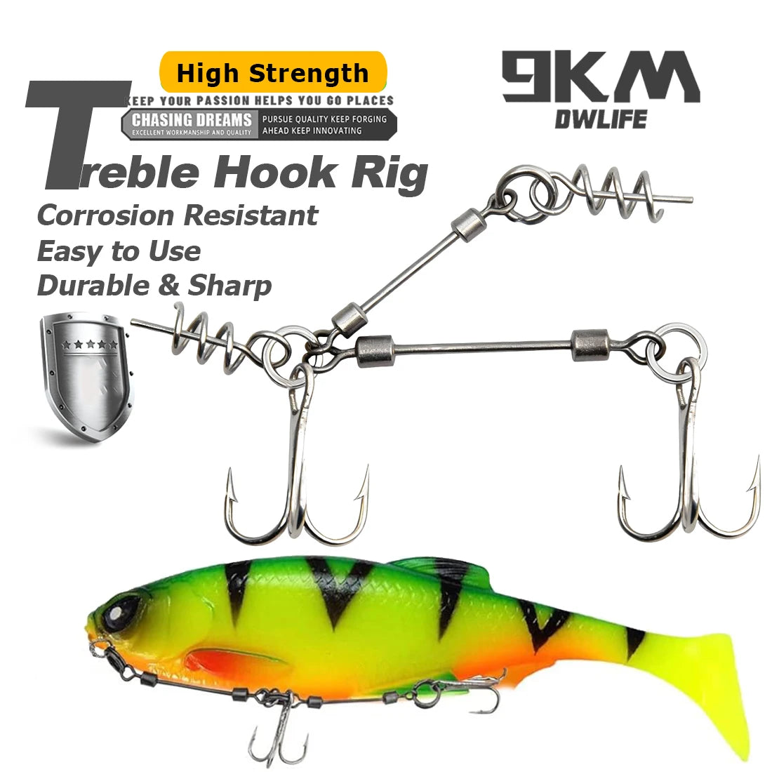 9KM Fishing Stinger Rig for Softbait Pike 1pcs