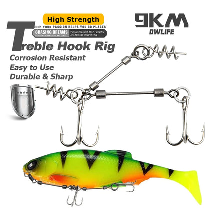 9KM Fishing Stinger Rig for Softbait Pike 1pcs
