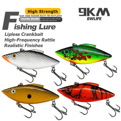 9KM Lipless Crankbait Fishing Lures 3pcs Rattle Baits with High Vibration Action Loud Sound Sinking Hard Baits