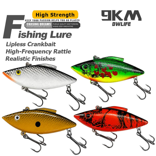 9KM Lipless Crankbait Fishing Lures 3pcs Rattle Baits with High Vibration Action Loud Sound Sinking Hard Baits