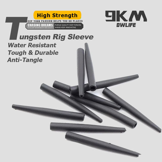 9KM Tungsten Rig Sleeve 10pcs Anti Tangle Sleeves Hair Rig Lead Weight Sinking Carp Accessories