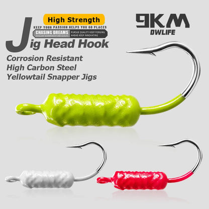9KM Yellowtail Snapper Jigs Fishing 5-15pcs Saltwater Fishing Jigs with Single Hook