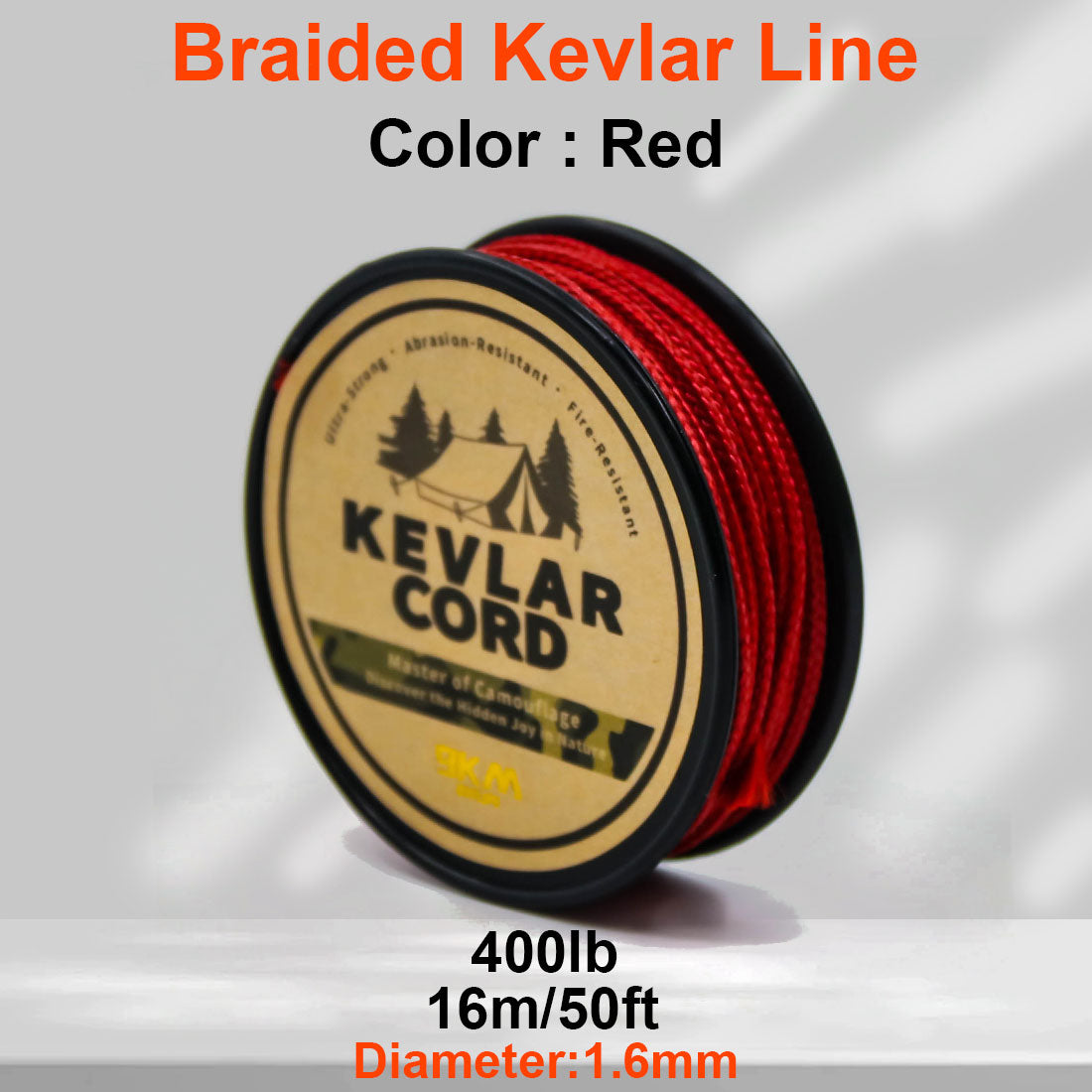150lb-1500lb Red Braided Kevlar Line