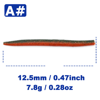 Soft Fishing Worm Lures for Bass Plastic Worm Stick Baits